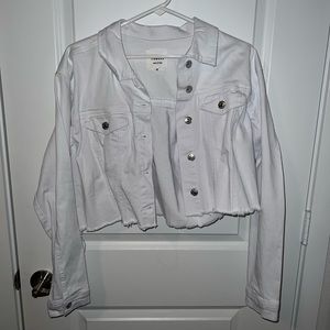 Crop white jean jacket